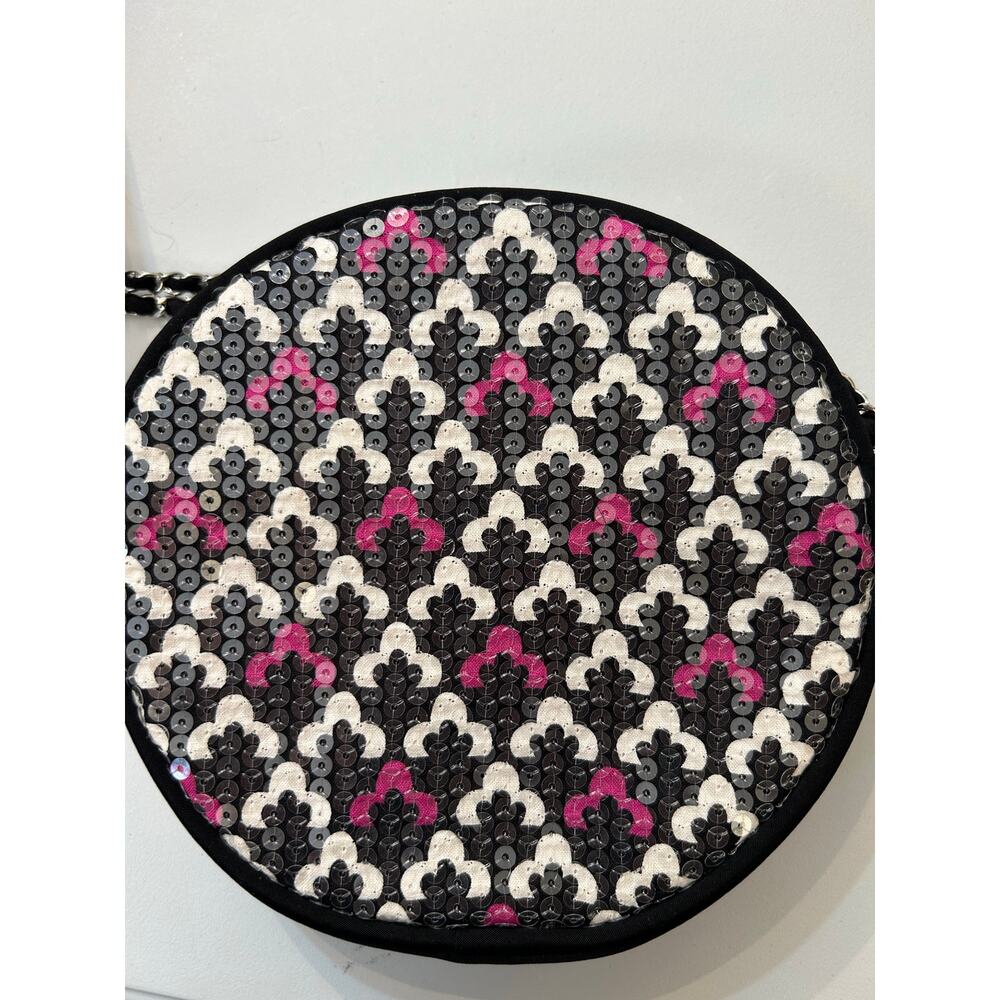 Vera‎ Bradley Shimmer Evening Bag Canterbury Magenta Pattern Round Crossbody - Picture 10 of 12